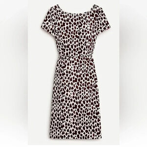 J. Crew V-Back Dress in Giraffe Print Bi-Stretch Cotton Womens‎ Size 0 (1437)